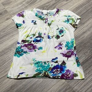 Kamiseta Limited soft floral blouse with smocked top